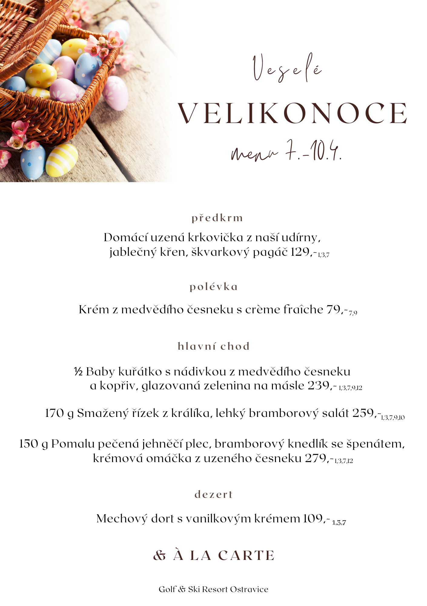 velikonoce menu 2023